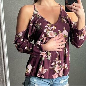 America Eagle Cold-Shoulder Blouse- XS